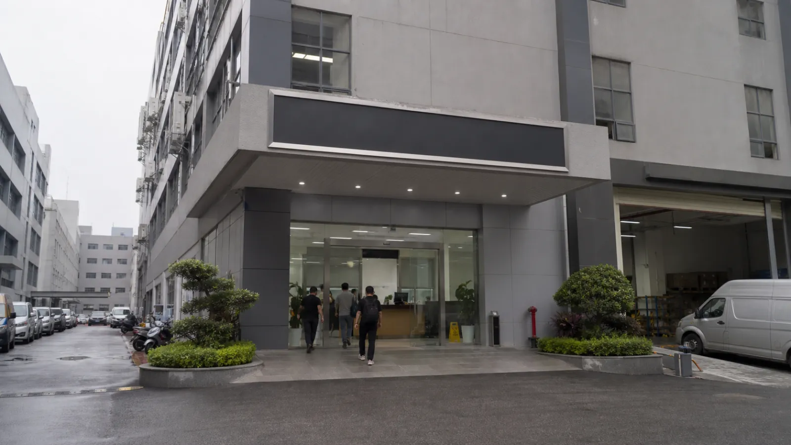 Electronics factory entrance in Shenzhen