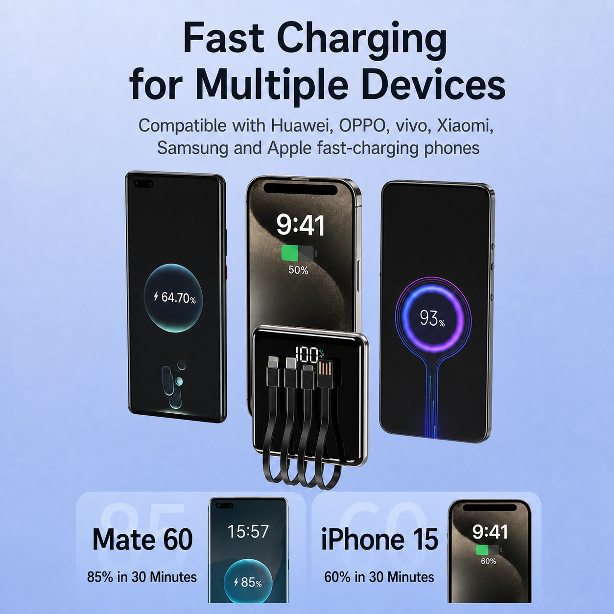 Fast charging compatibility for multiple mobile devices